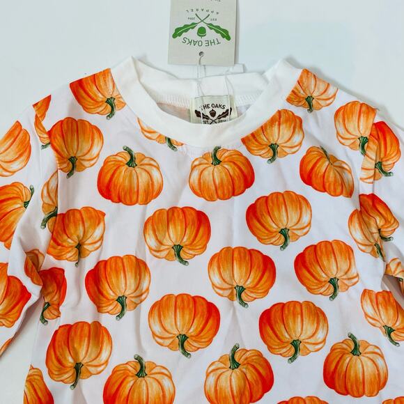 NWT The Oaks 9M Orange Pumpkin PJ Set - Picture 3 of 4